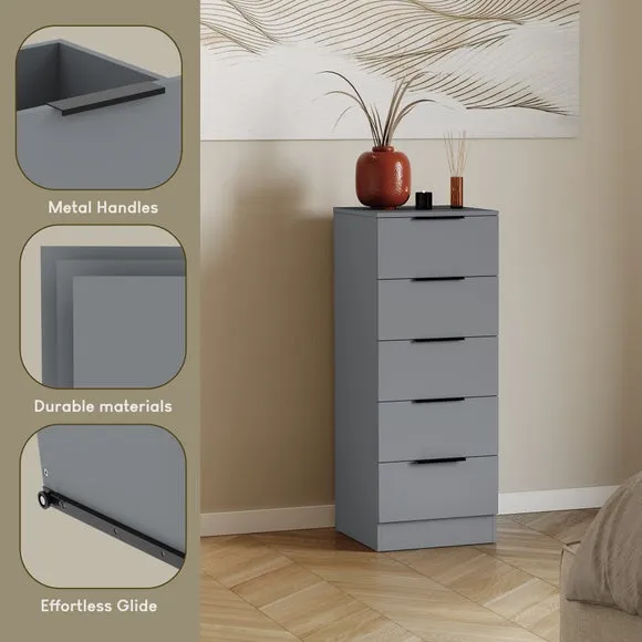 Hayes 5 Drawer Narrow Chest 3