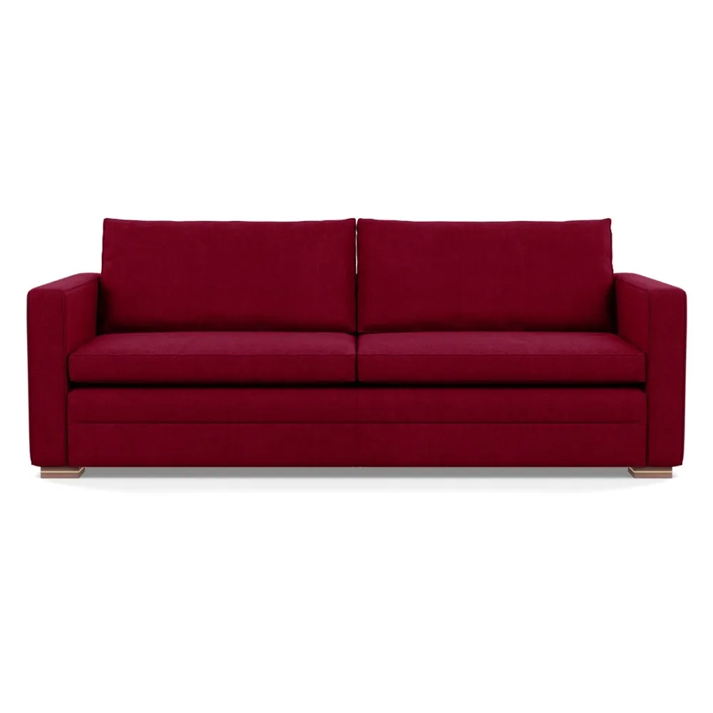 Heal's Palermo 4 Seater Sofa St Moritz Wool Red 74 Brass/Walnut Feet 1