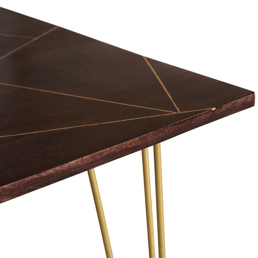 IH Design Jusleen Solid Mango Wood Dining Table in Brown 6