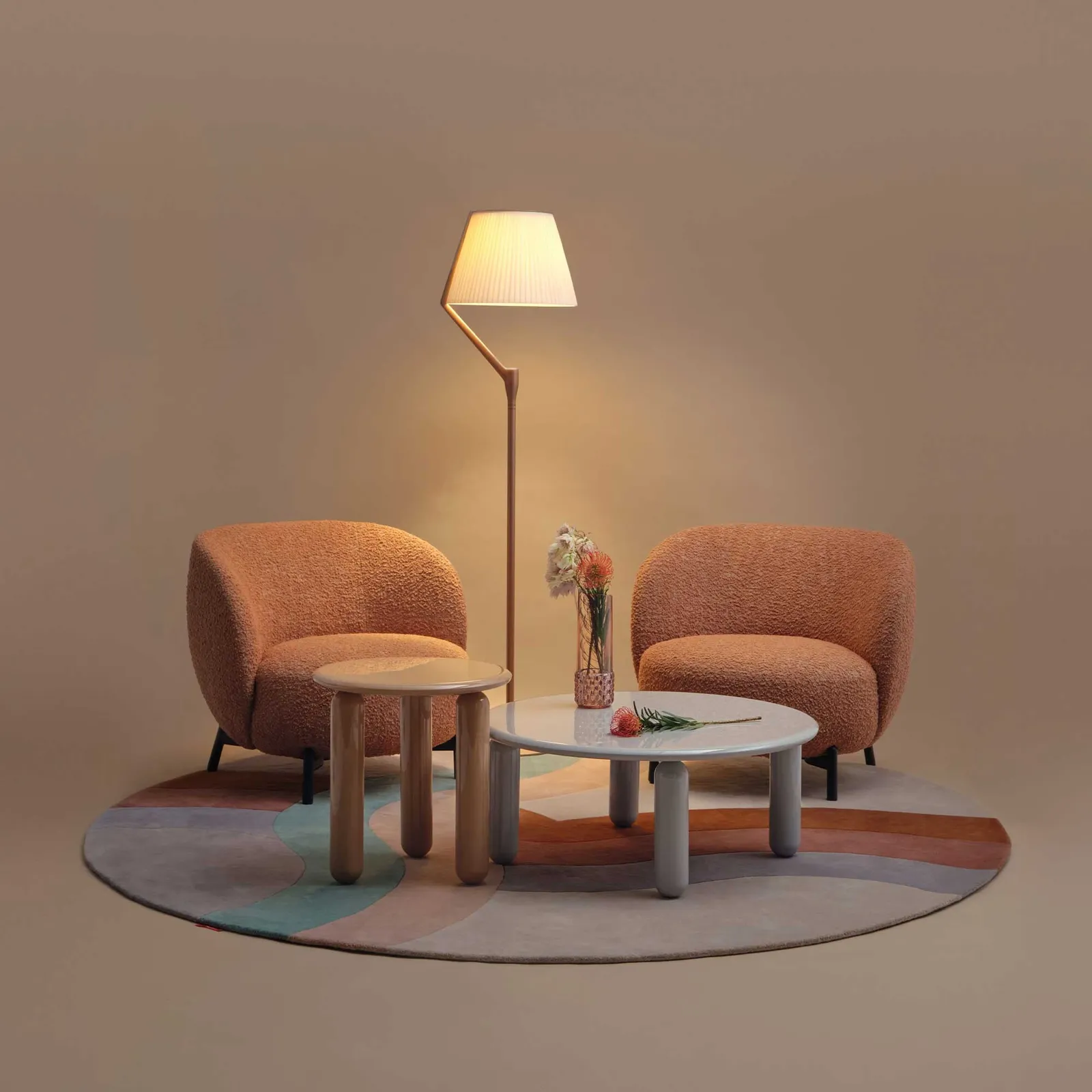 Kartell Undique Mas Side Table 48X48X51 Powder, Round, Neutral Wood | Barker & Stonehouse 6