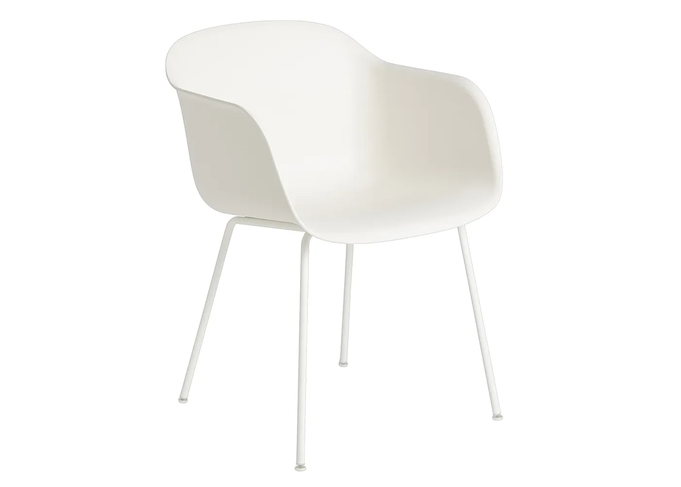 Muuto Fiber Armchair Tube Base Normal Shell Natural White 1