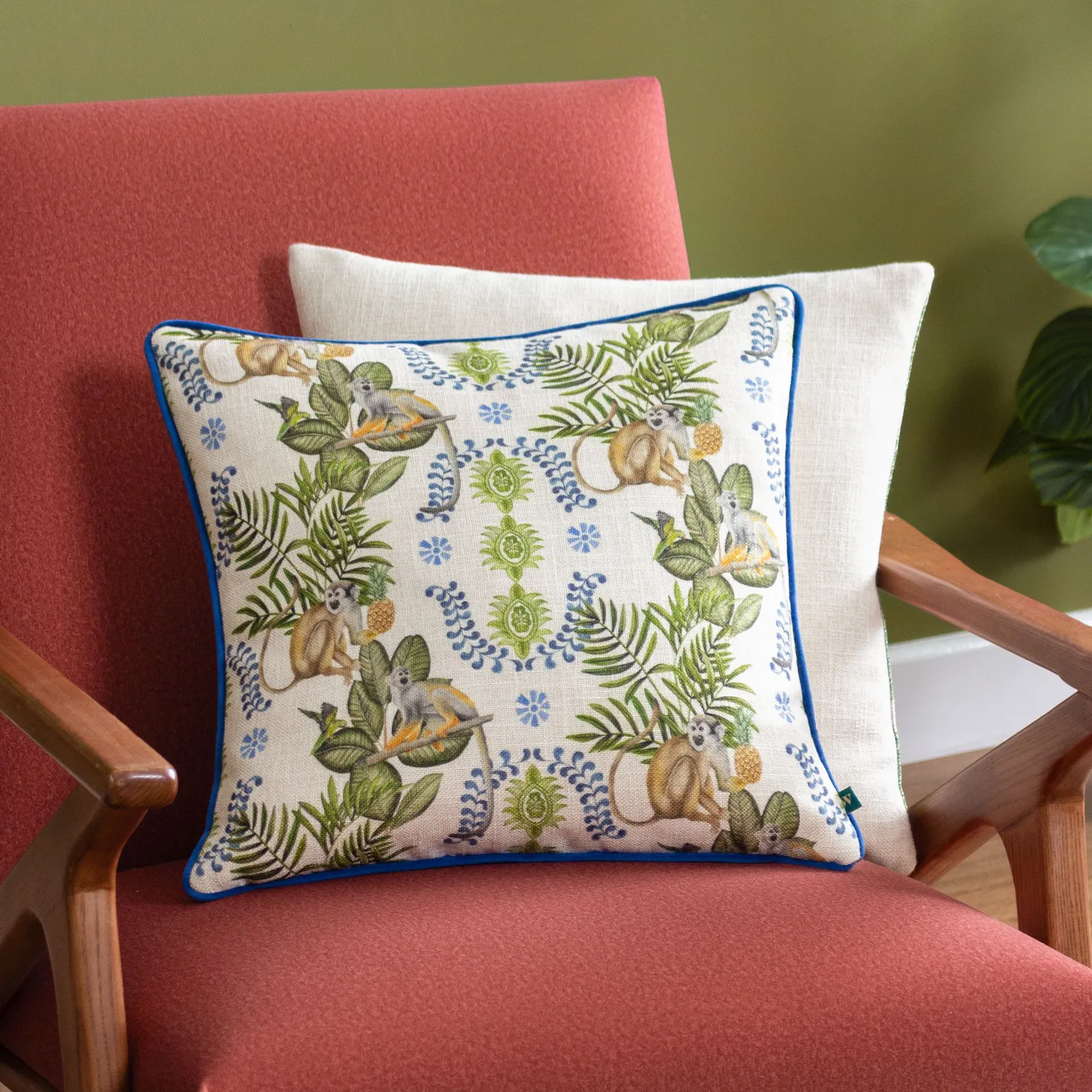 Wylder Tropics Valera Lagos Monkey Tropical Cushion