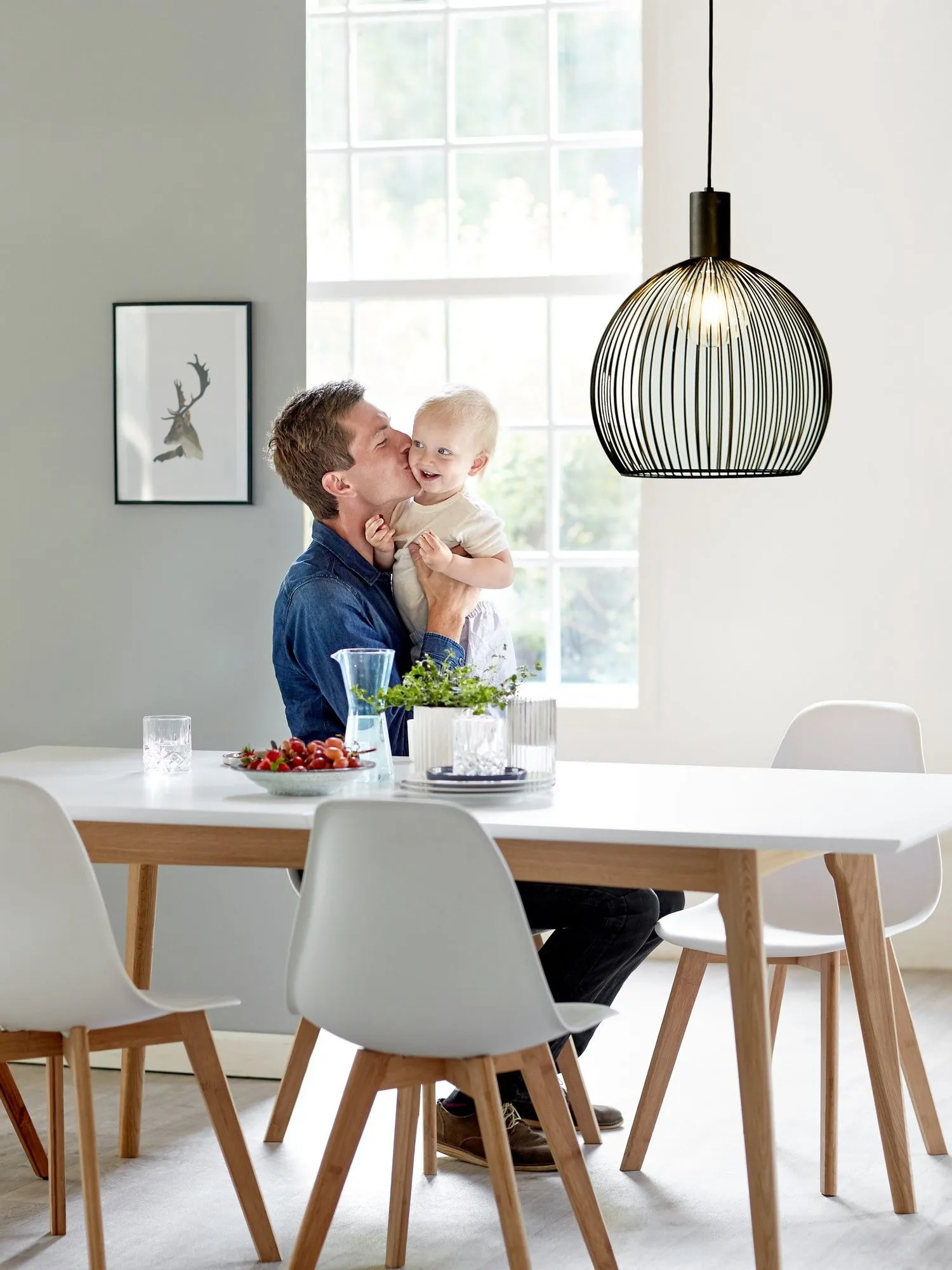 Nordlux Modern Indoor Pendant Light Black Metal E27 chrome socket - Mains Powered, IP20 3