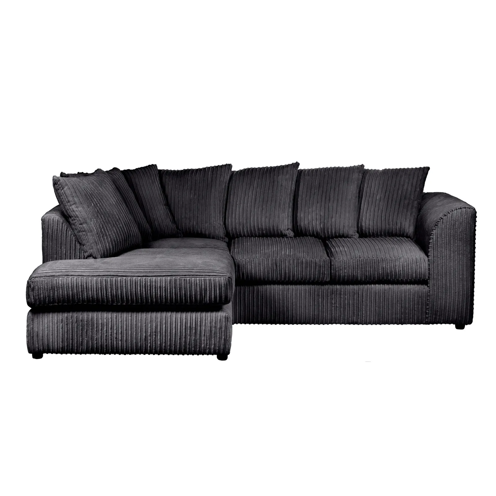 Blake Jumbo Cord Left Hand Corner Sofa Black