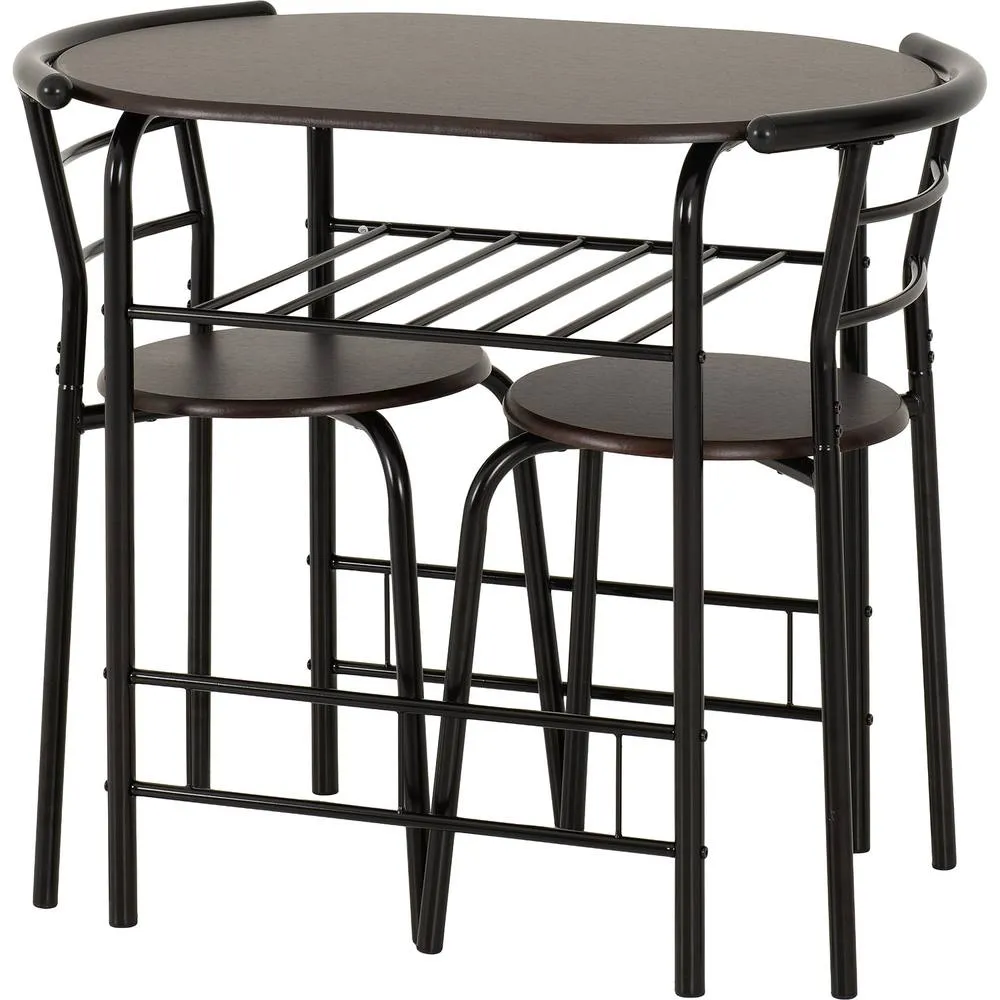 Seconique Derry Dining Set Black/Walnut in Black 4