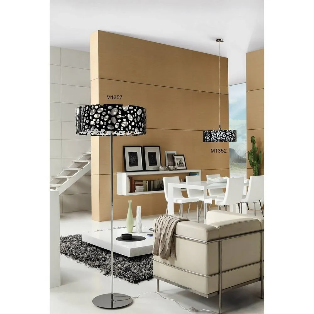 Netlighting Lupin Wall Lamp Gloss Black White Acrylic Chrome E27 CFL Included 5