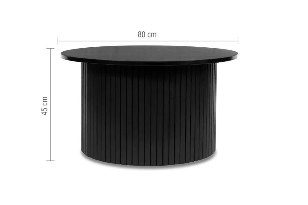 Birlea Round Fluted Coffee Table Axel in Black 6