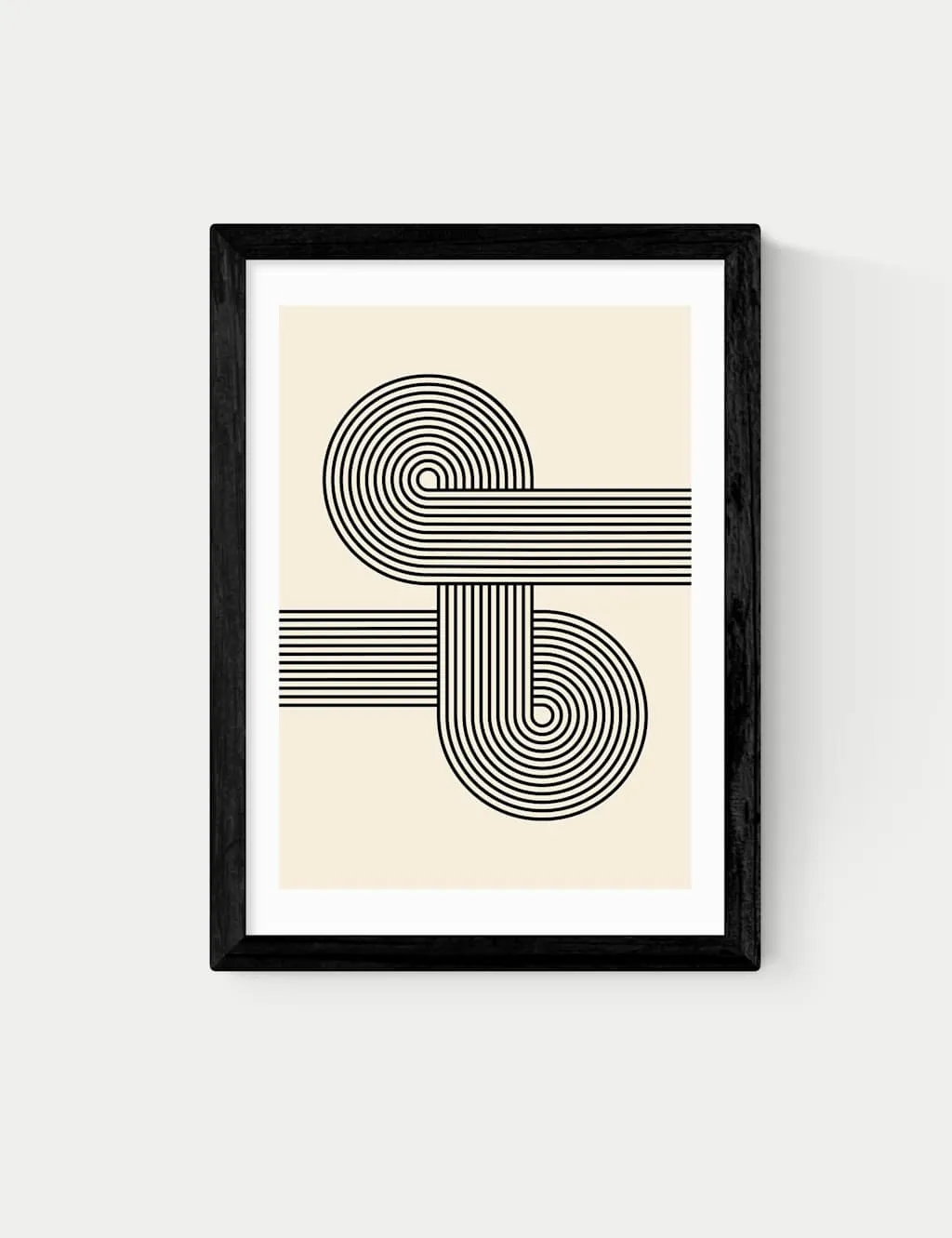 East End Prints Retro Waves Abstract Framed Art Black