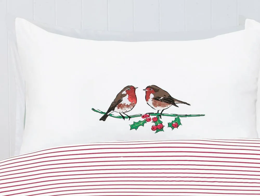 Rapport Home Robin Microfibre Reversible Stripes Duvet Cover Set with Pillowcase in White 2