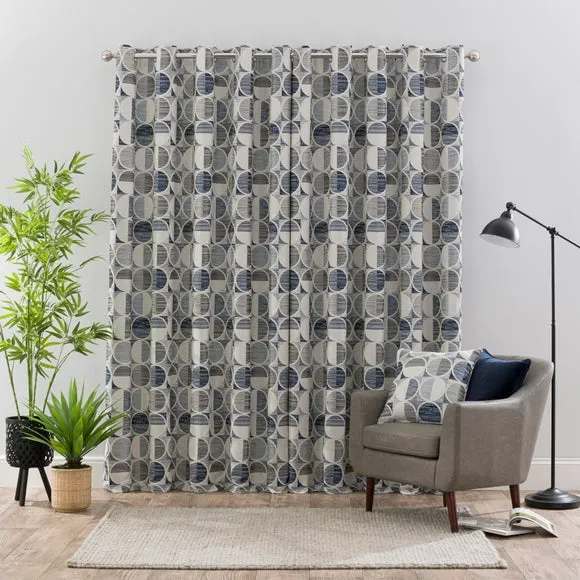 Cai Circle Jacquard Eyelet Curtains 4