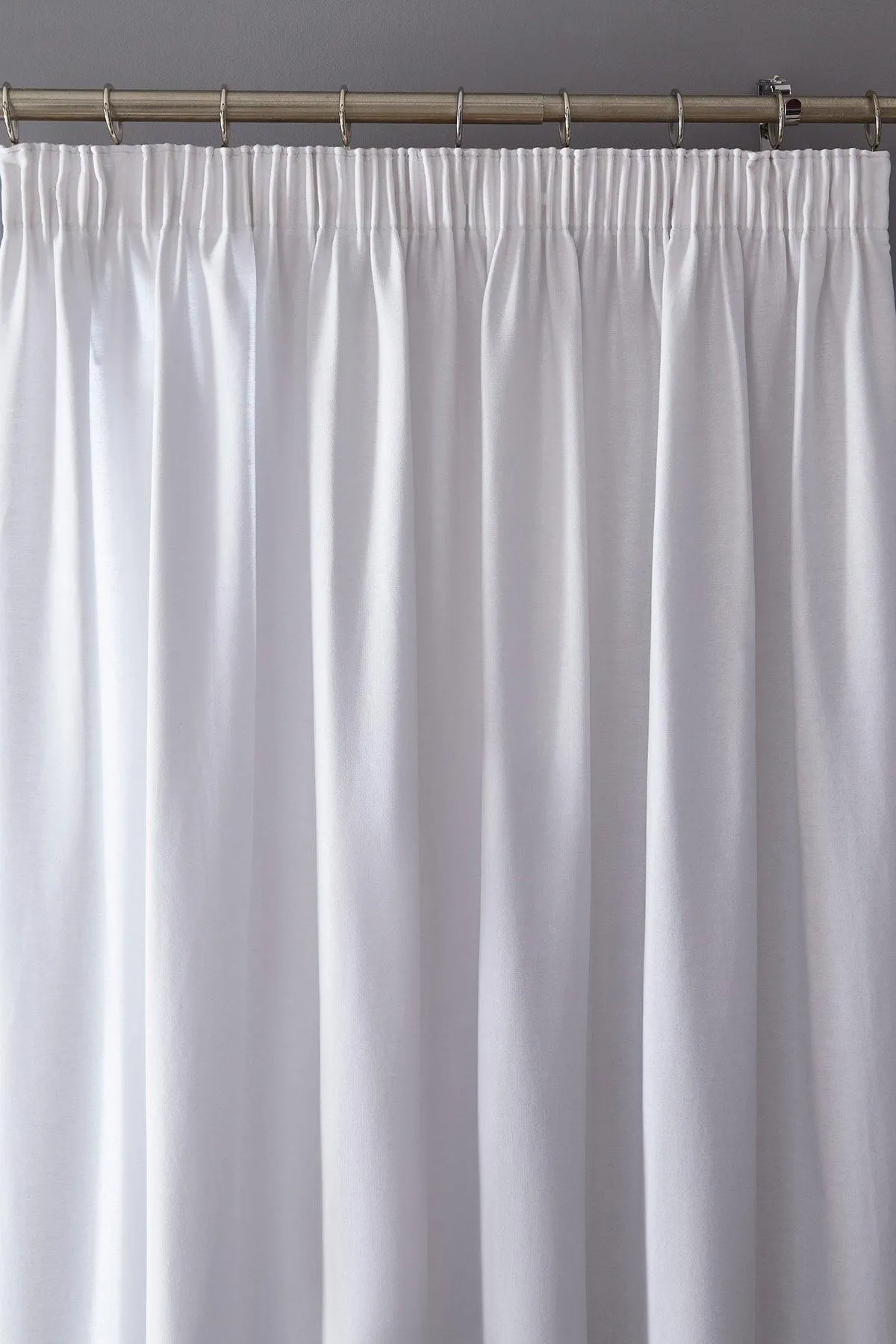 Fusion 'Dijon' Thermal & Blackout Fully Lined Pencil Pleat Curtains in White 2