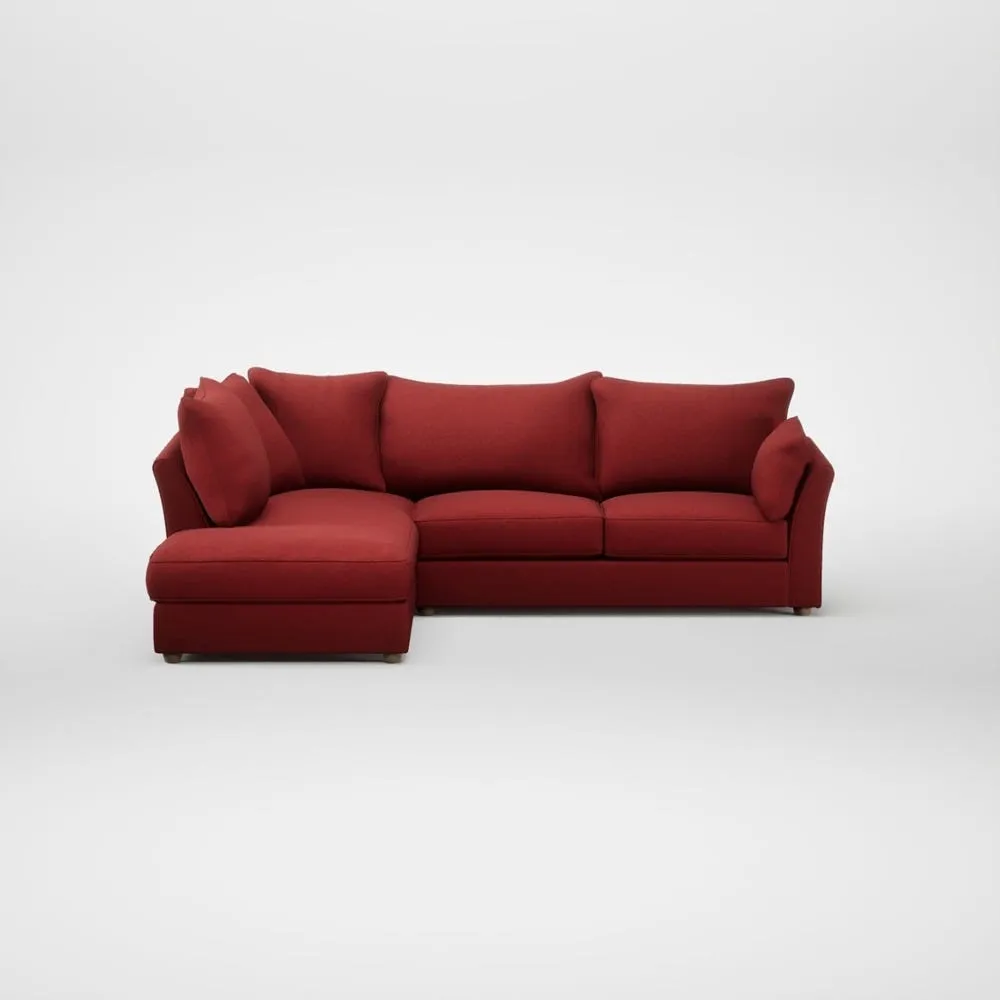 Heal's Tailor Left Hand Facing Corner Sofa Melton Wool Red Oxide Natural Feet 2