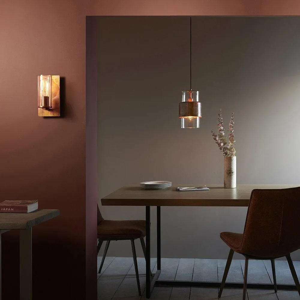 Netlighting 'PALERMO' Stylish Dimmable Indoor Modern Decorative Glass Wall Lamp in Copper 5