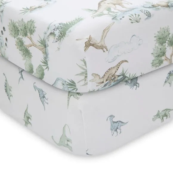 Set of 2 Roar and Explore 100% Cotton Fitted Sheets 3