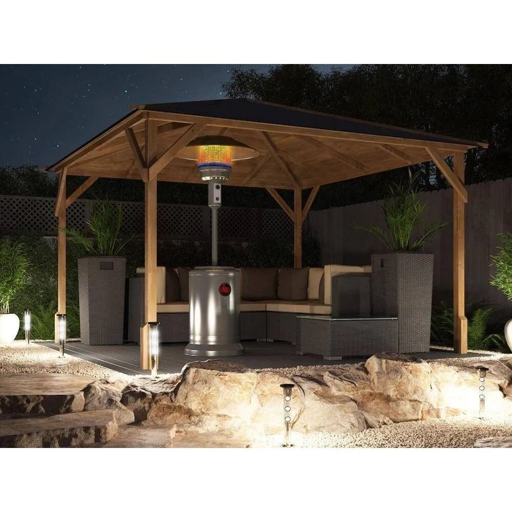 Dunster House Wooden Gazebo 3x3m Heavy Duty Pressure Treated Superfelt Utopia 300 in Brown 4