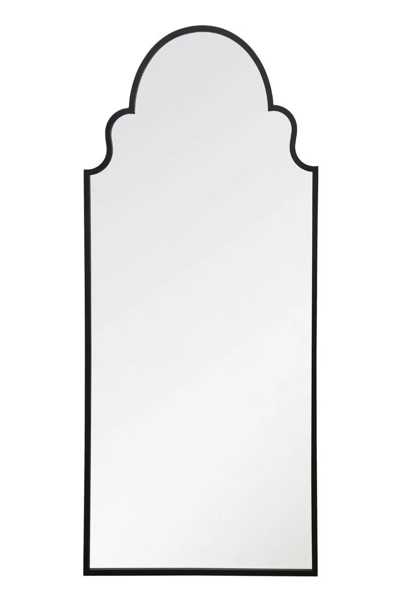 MirrorOutlet Black Framed Arched Leaner/Wall Garden Mirror 79" x 33" (200x85CM) 3