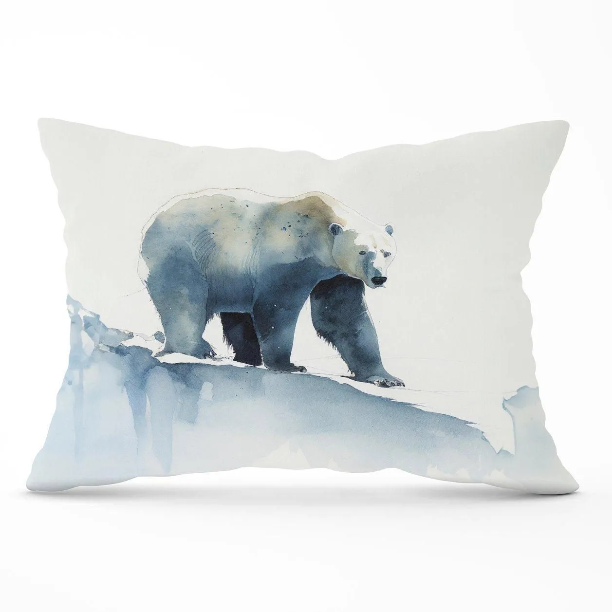 Warren Reed - Designer Polar Bear Watercolour Cushions in Brown