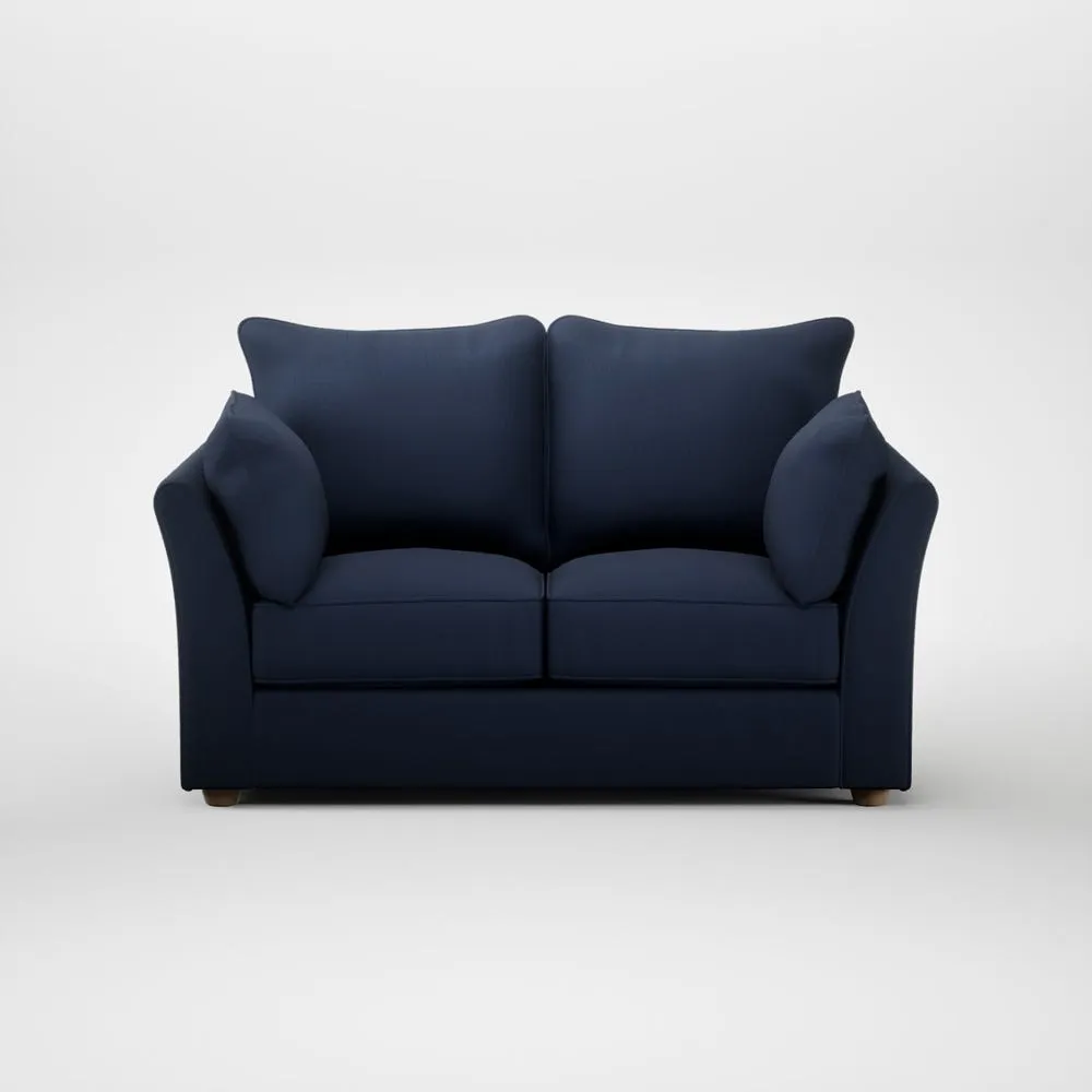 Heal's Tailor 2 Seater Sofa Smart Cotton Linen Indigo Natural Feet 2