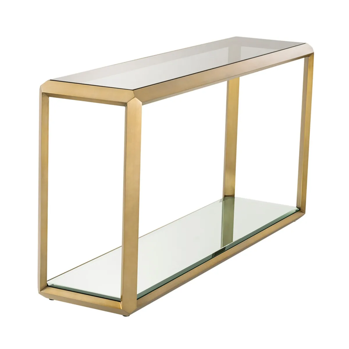 Eichholtz Callum Console Table Brushed Brass Finish, Gold Glass | Barker & Stonehouse 3