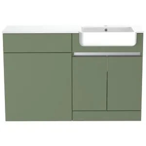 Be Modern Botanica Sage Green Right Hand 1260mm Freestanding Vanity & Toilet Pan Unit with Basin Modular Combination 2