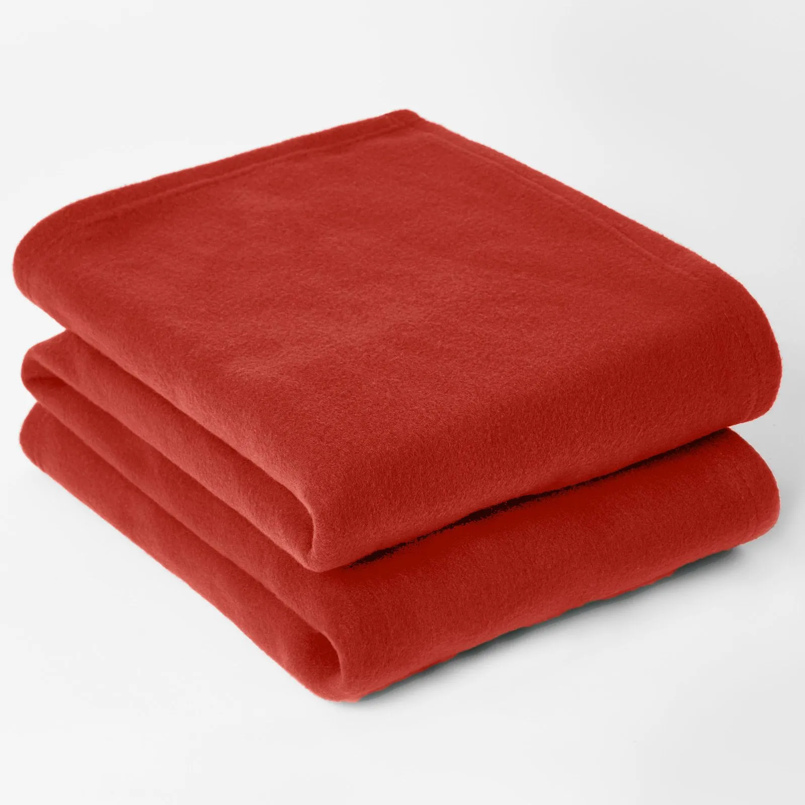 OHS Wholesale 10 Pack Plain Fleece Blanket Sofa Throw Joblot in Light Red
