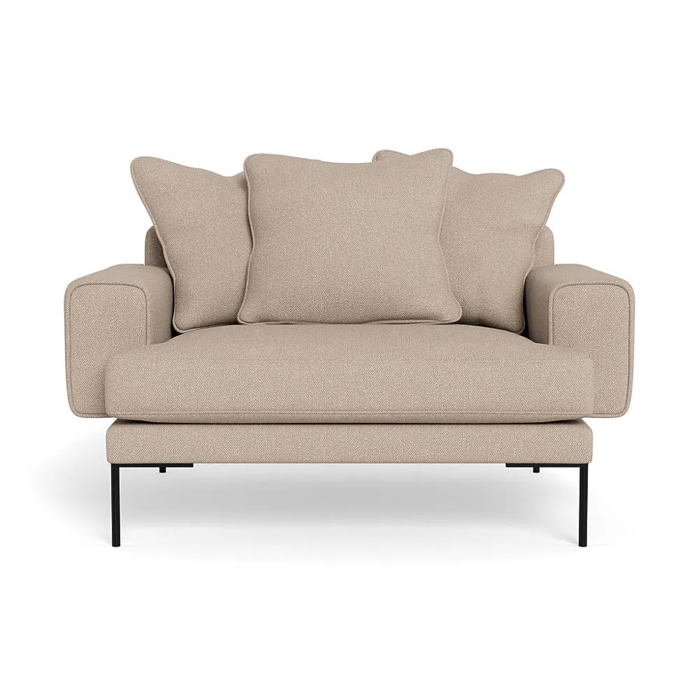 Heal's Torrington Loveseat Capelo Linen-Cotton Etruscan Red Black Feet 2