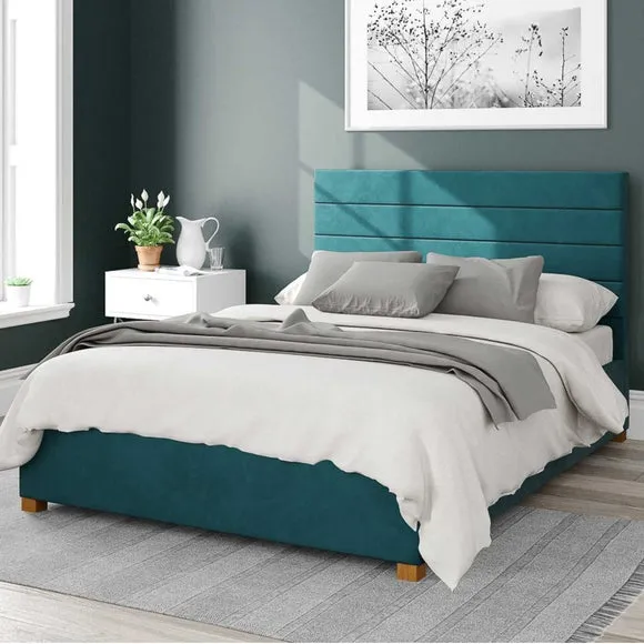 Kelly Plush Velvet Ottoman Bed Frame 1
