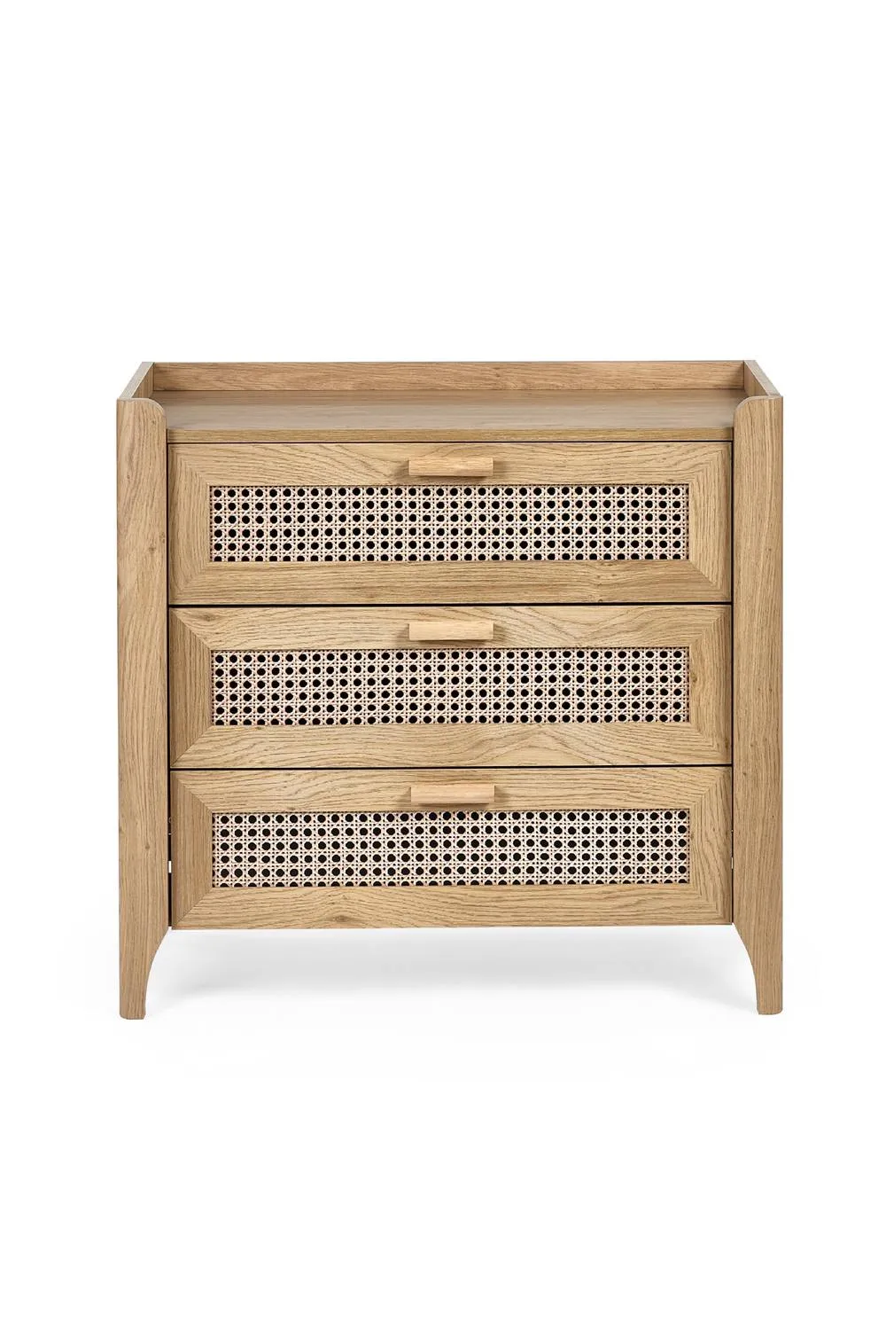 Julian Bowen Sydney Rattan Print 3 Drawer Chest in Light Oak 5