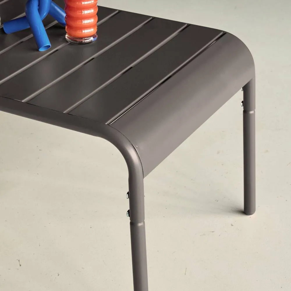 sweeek Rectangular steel garden coffee table in Dark Grey 6