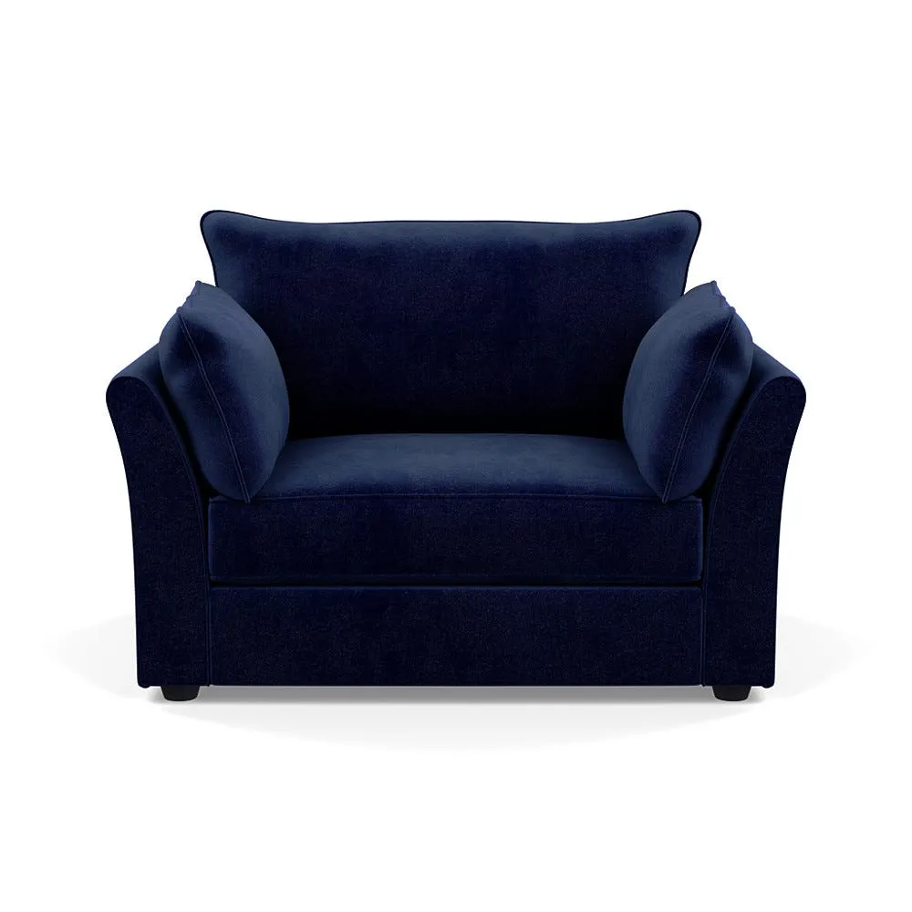Heal's Tailor Loveseat Smart Luxe Velvet Midnight Black Beech Feet