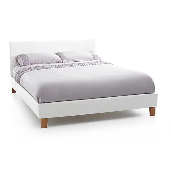 Tivoli White Faux Leather King Size Bed