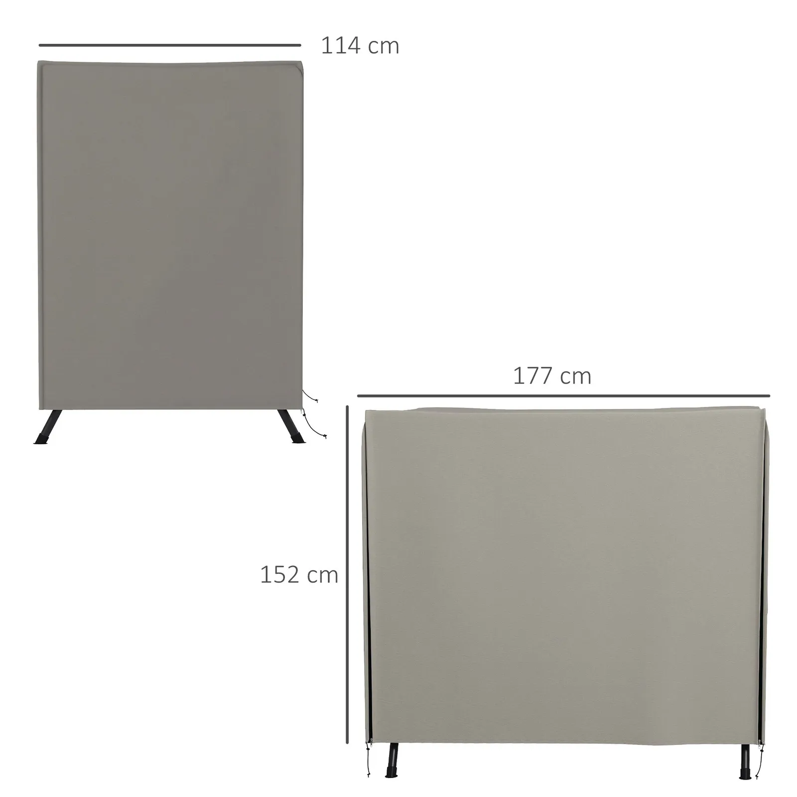 OUTSUNNY Garden Furniture Protector Patio Swing Chair Cover in Light Grey 3