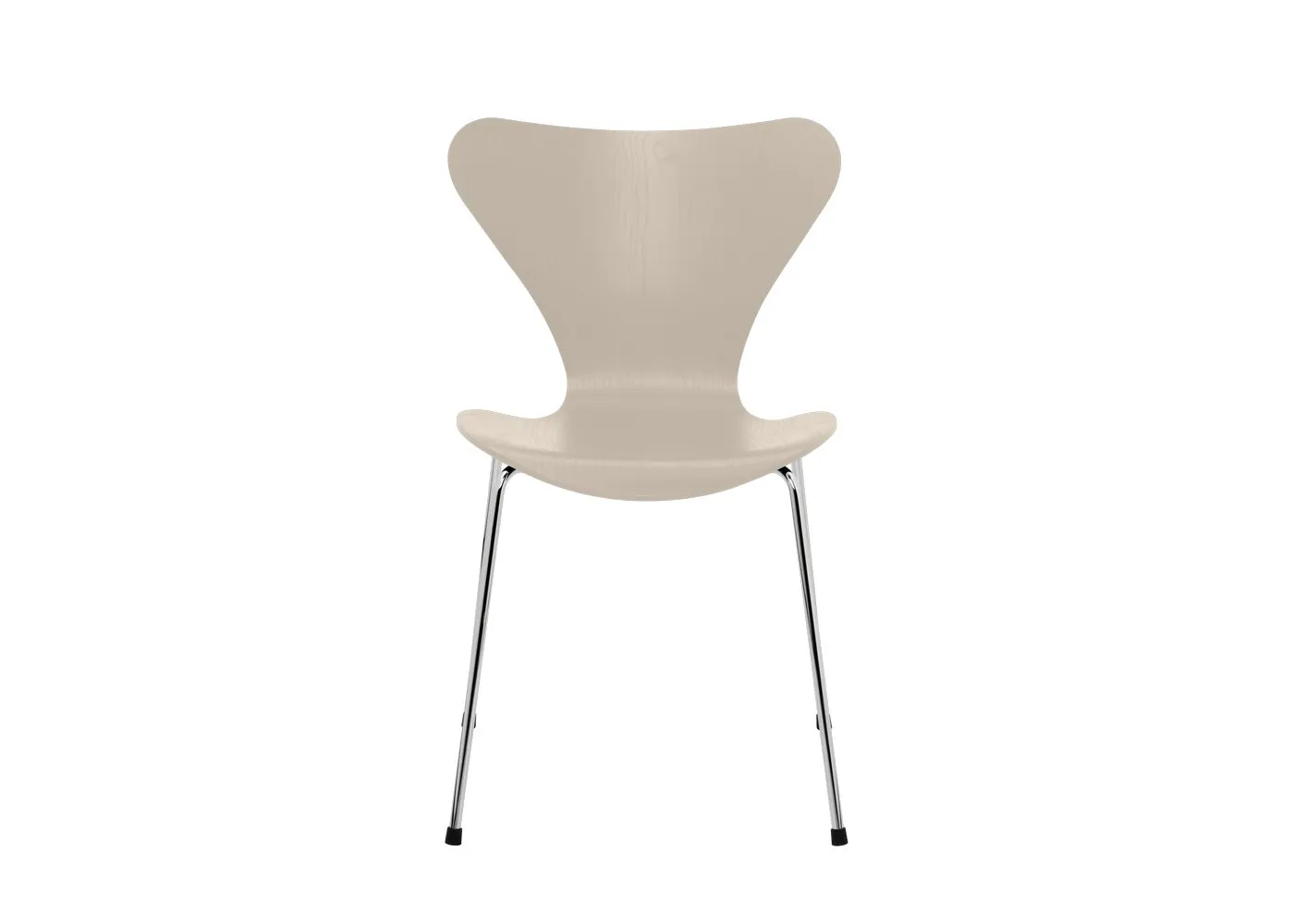 Fritz Hansen Series 7 Chair Coloured Ash Light Beige Chrome Legs