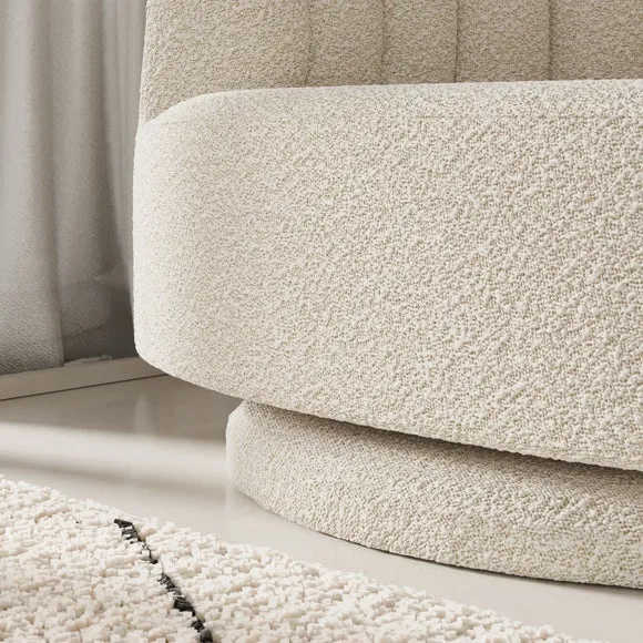 Elena Boucle Scalloped Swivel Chair 5