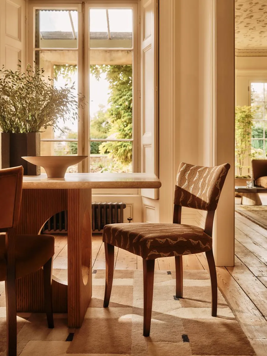 Pair of Molina Armless Dining Chairs, Deklan Linen