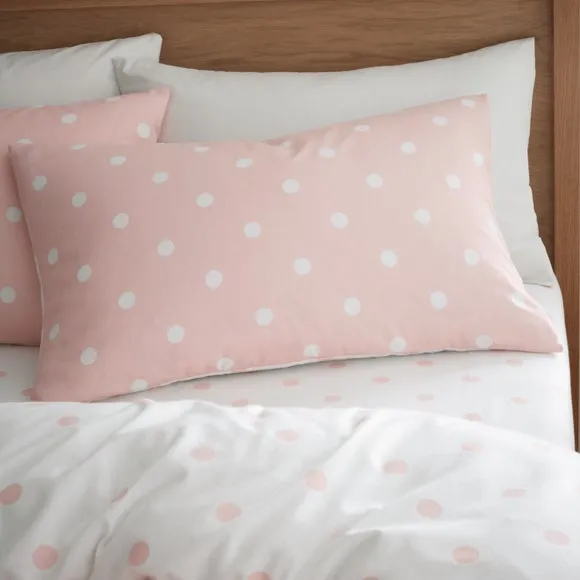 Catherine Lansfield Polka Dot 100% Brushed Cotton Duvet Cover & Pillowcase Set 3