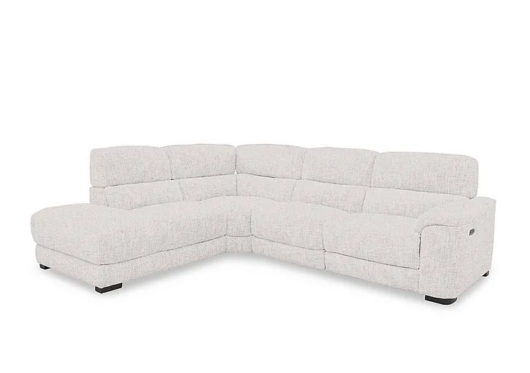 Nova Fabric Power Recliner Left Hand Facing Chaise End Sofa with Power Headrests - R110 Sand