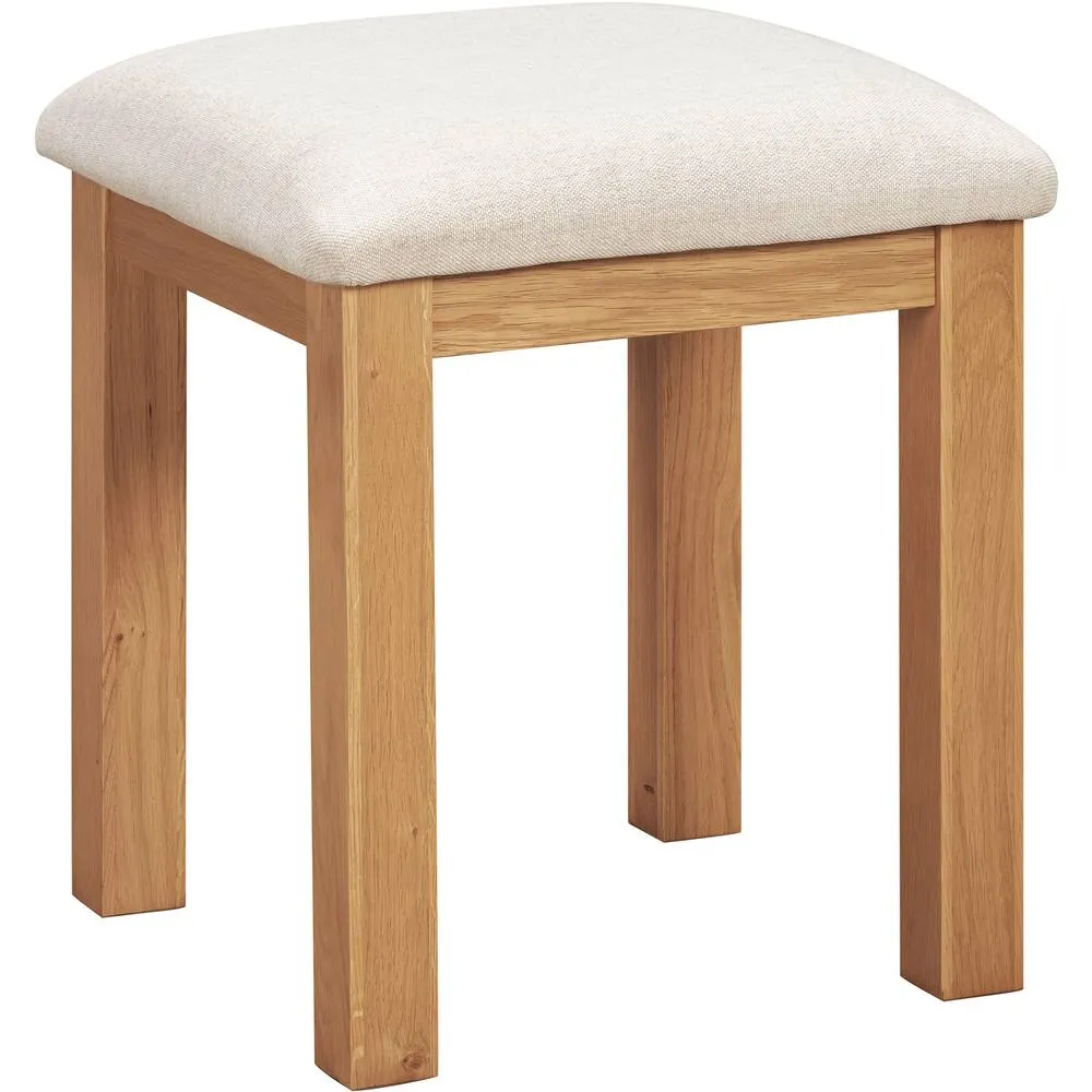 Seconique Cambridge Dressing Table Stool - Honey/Oat Fabric in Light Brown 2