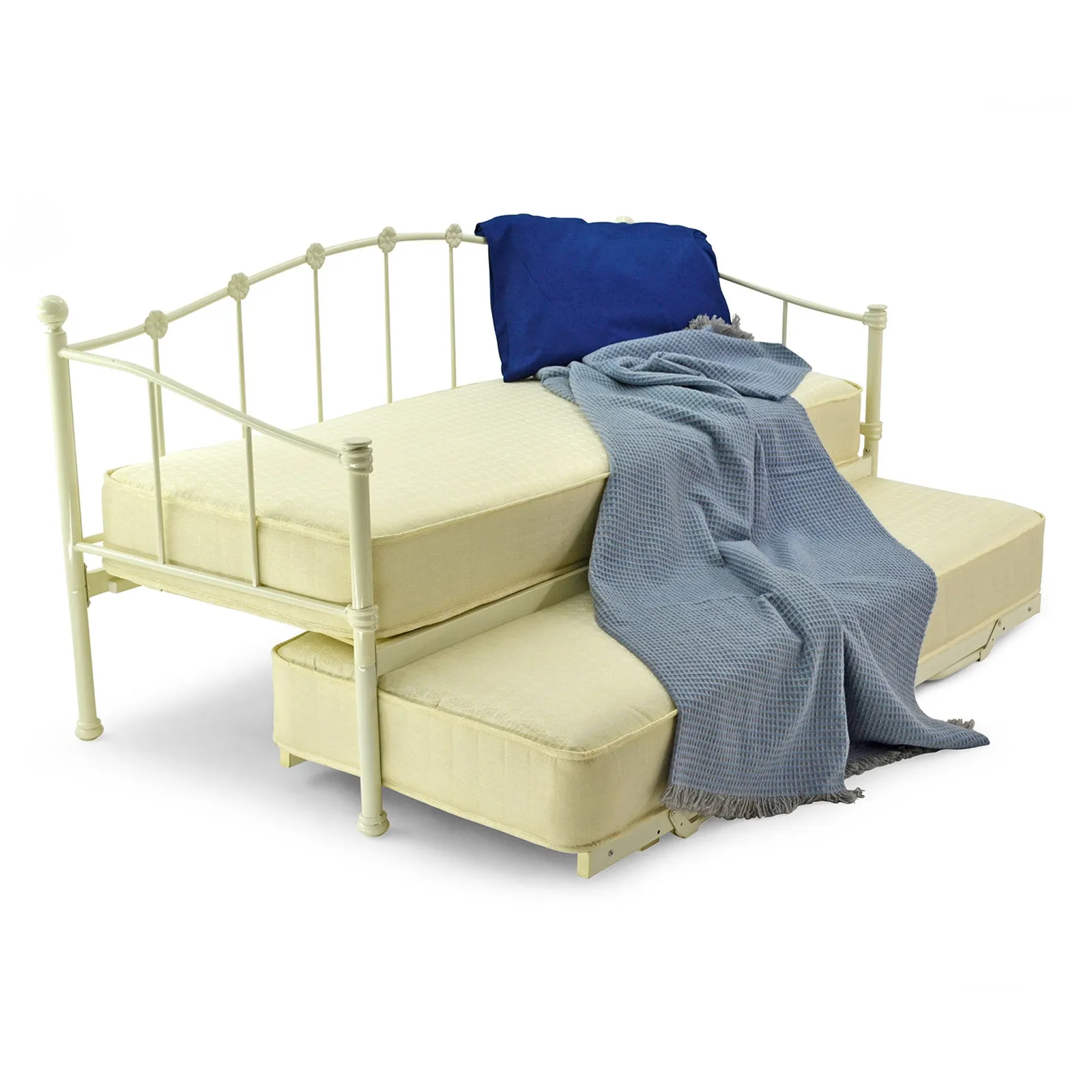 Paris Underbed Small Single Metal Bed Frame Cream