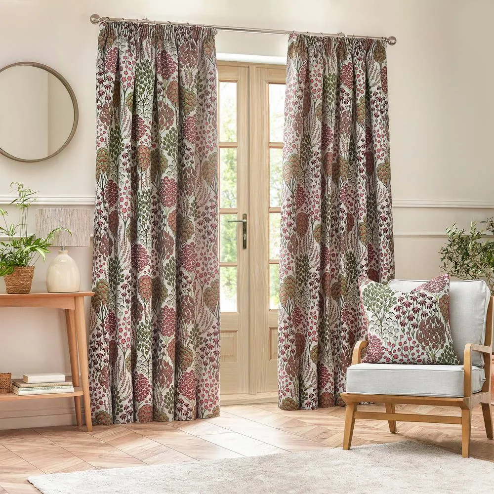 Wylder Ophelia Floral Jacquard Cushion in Red 5