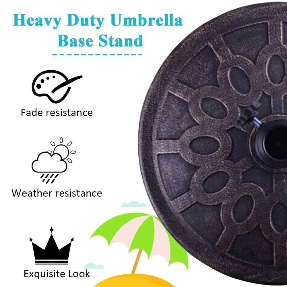 Costway Resin Patio Umbrella Stand Umbrella Base Balcony Umbrella Holder 38-48mm in Black 5