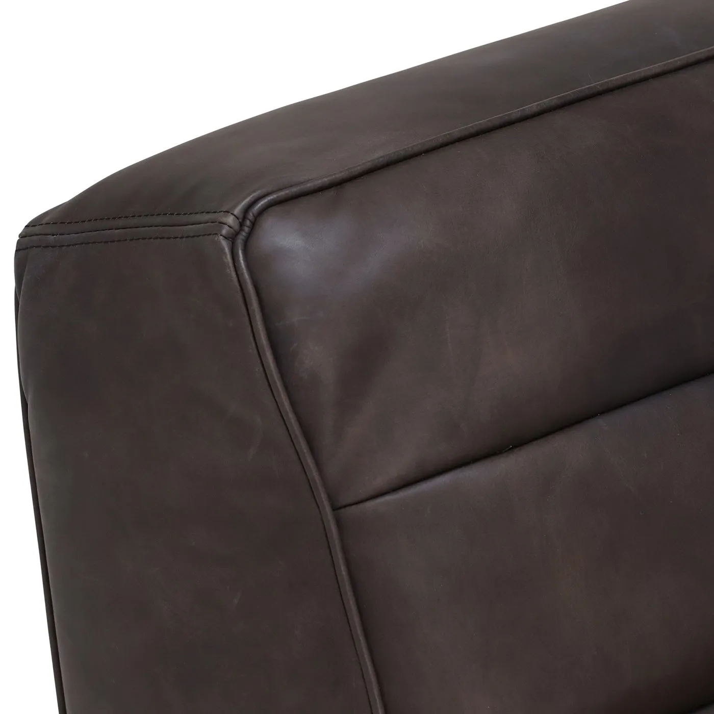 Timothy Oulton Shabby Sectional 1 Seater Modular Sofa, Black Leather | Barker & Stonehouse 4