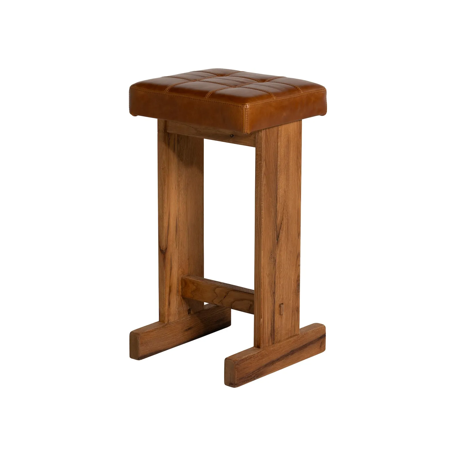 Caledon Bar Bar Stool - Leather L05 41X40X77Cm, Brown Oak | Barker & Stonehouse 6