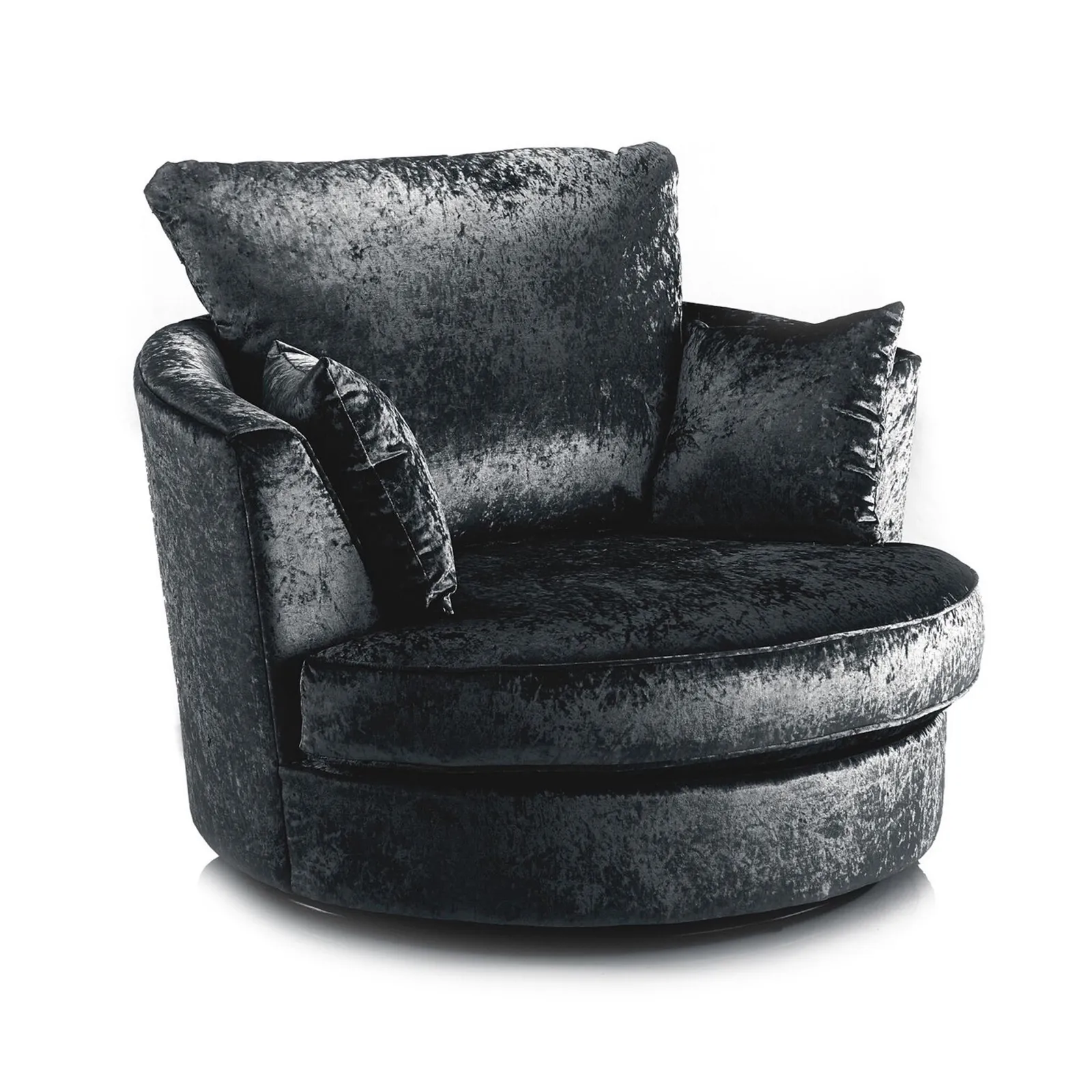 Blake Crushed Velvet Swivel Chair Black