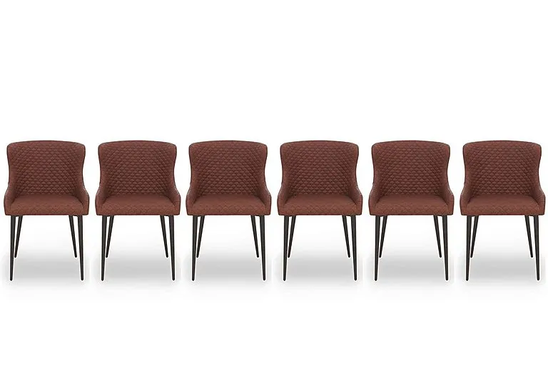 Hanoi Set of 6 Faux Leather Dining Chairs