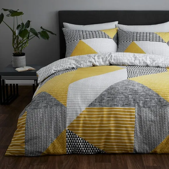 Catherine Lansfield Larsson Geo Reversible Duvet Cover and Pillowcase Set 1