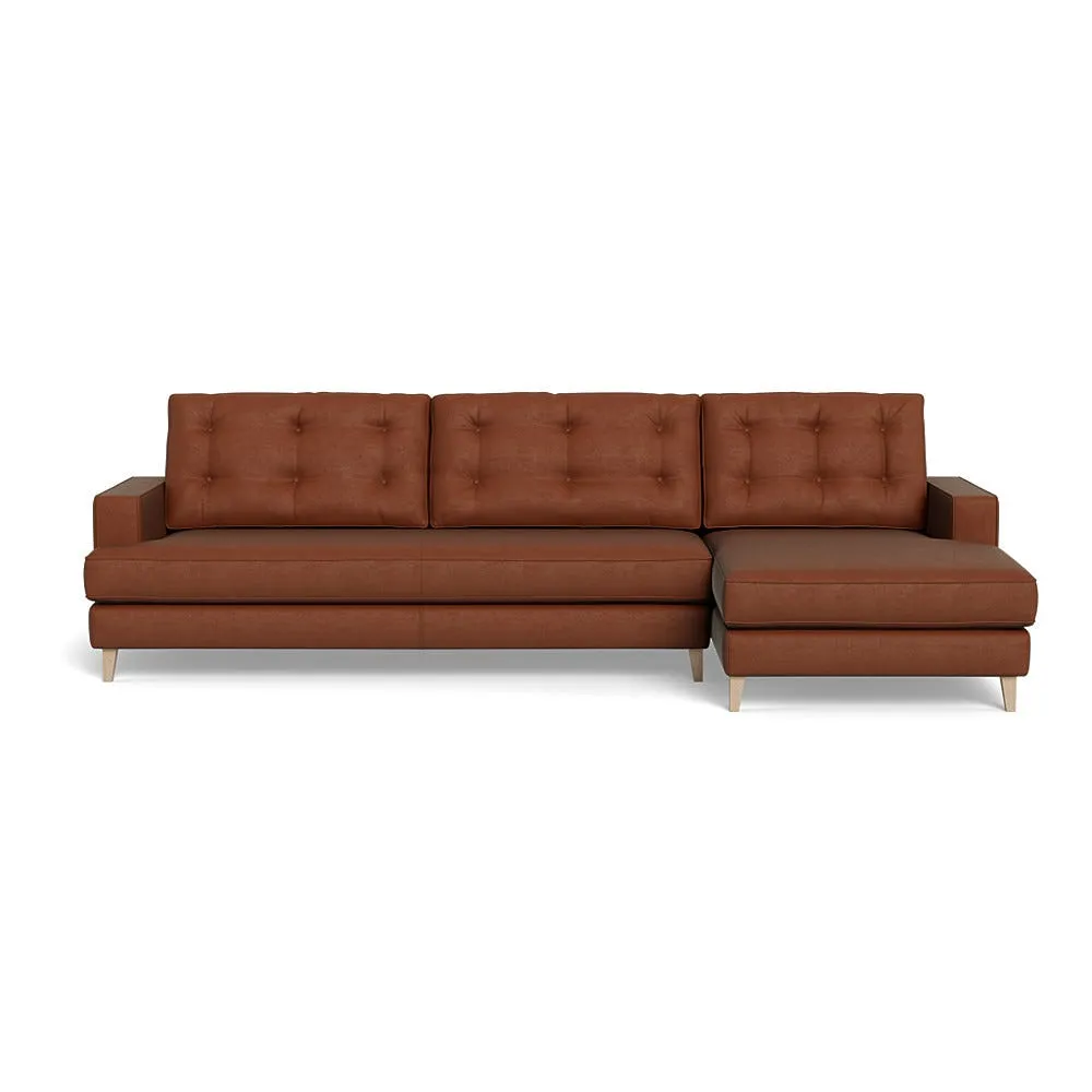 Heal's Mistral Right Hand Facing Chaise Sofa Smart Luxe Velvet Tawny Natural Feet 2