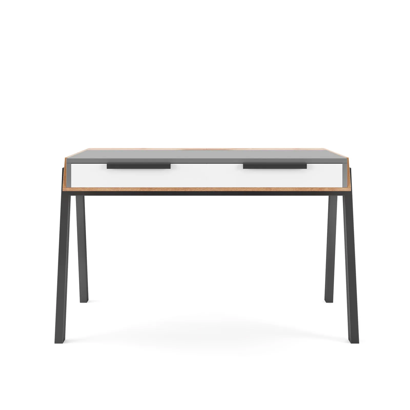 Geneva Desk Grey/Brown/White