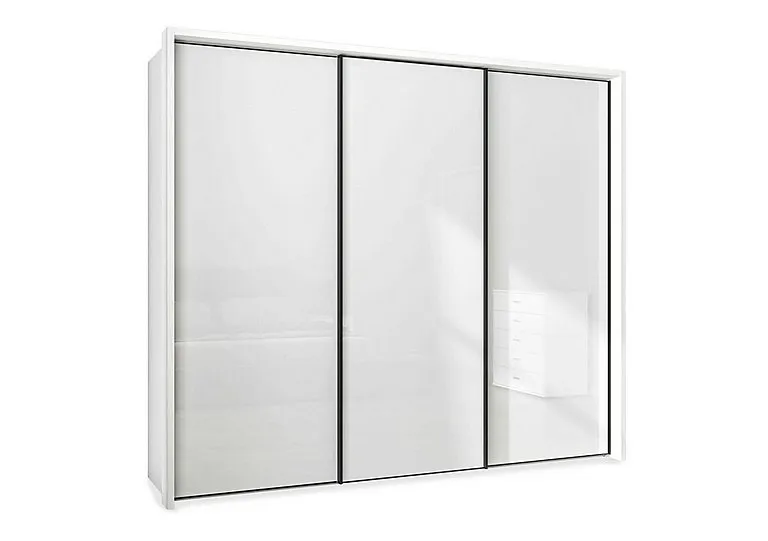 Dallas 260cm 3 Door Sliding Glass Wardrobe