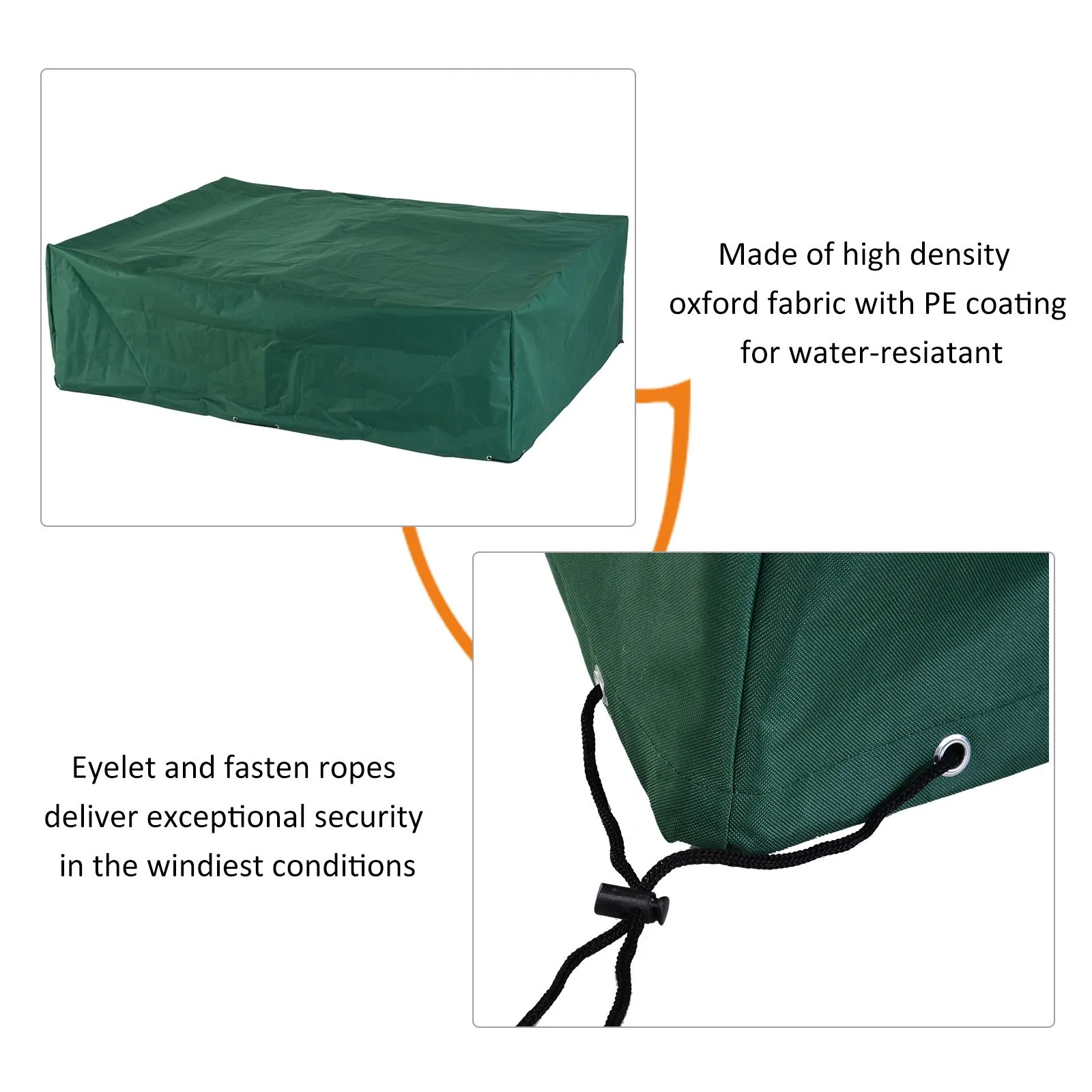 OUTSUNNY Garden Furniture Cover Outdoor Waterproof Rattan Set Rain Protection in Dark Green 6